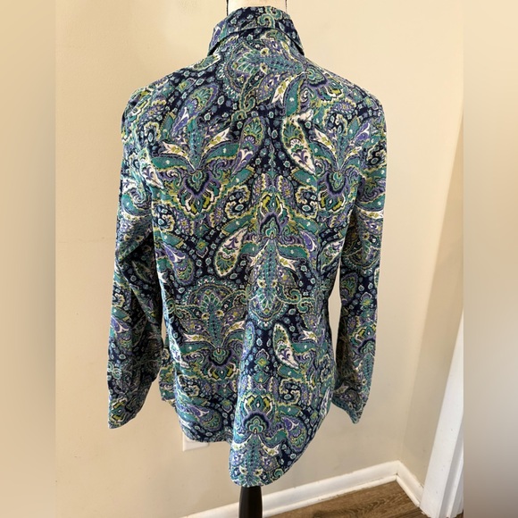 Croft & Barrow preppy corduroy paisley multicolor long sleeve button up shirt XL - Picture 2 of 10